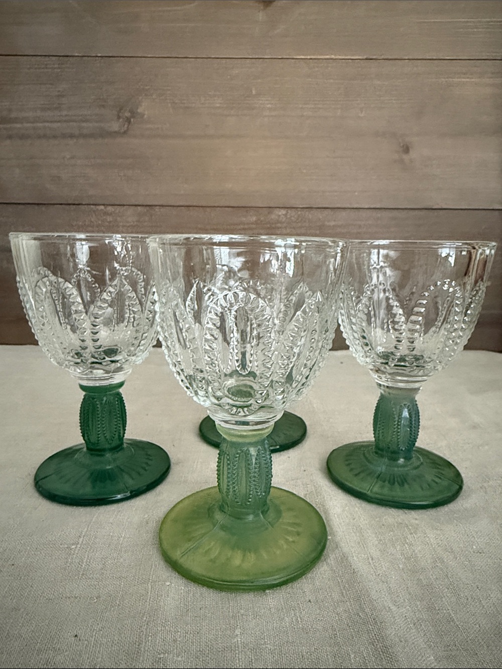 VTG | Emerald Accent Cordial Sherry Glasses-Set of 4 - Picture 2 of 8